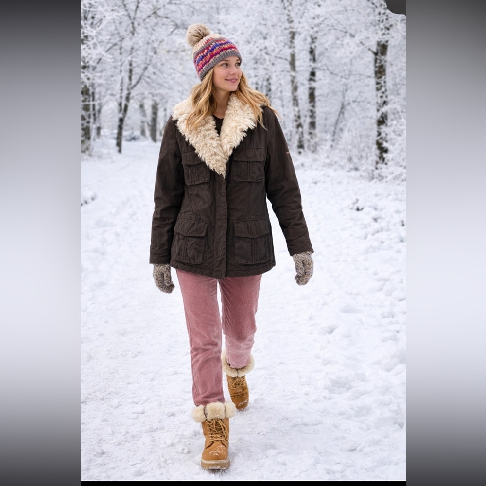 Zadig & Voltaire  Vintage Utility Jacket with Removable Sherpa Collar size  XS.